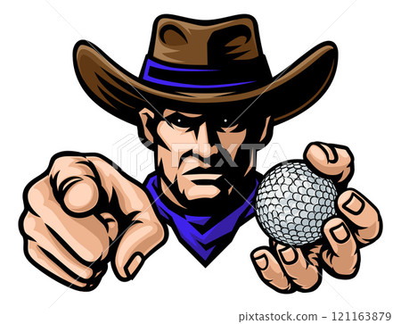 Cowboy Man Golf Ball Sports Cowboys Team Mascot 121163879