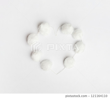 Beautiful white heart frame border decoration on white background Beautiful white heart frame border decoration on white background 121164110