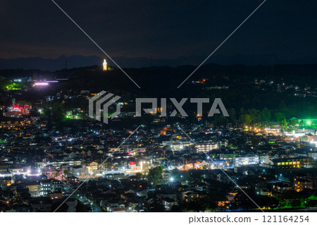 Takasaki City, Gunma Prefecture Night view from the observation deck of Takasaki City Hall, westward 121164254