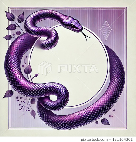 新年賀卡上的蛇插圖 121164301