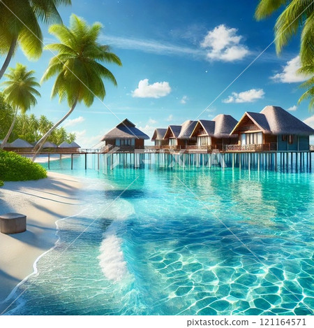 Beautiful sea and water cottages 121164571