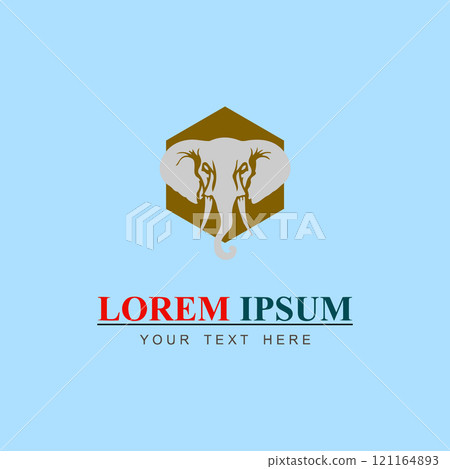 simple logo icon of elephant head 121164893