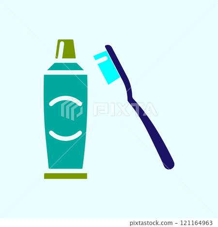 simple design of toothbrush and paste simple design of toothbrush and paste 121164963