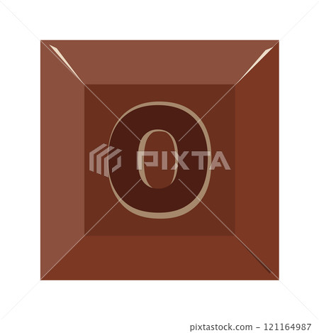 Chocolate alphabet O simple letter 121164987