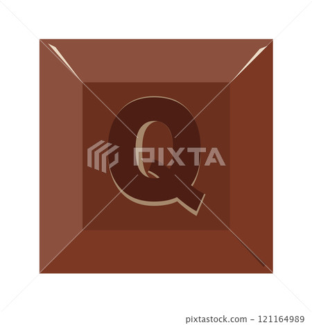 Chocolate alphabet Q simple letter 121164989