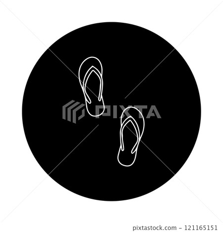simple sandal icon in black simple sandal icon in black 121165151
