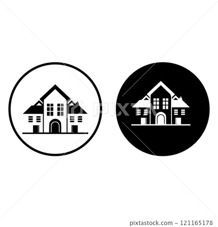simple house design icon, illustration image 121165178
