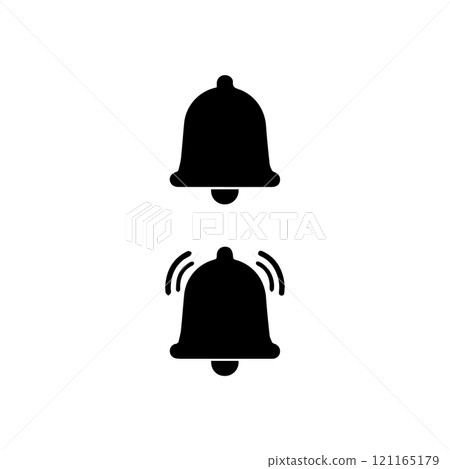 Simple bell icon design, illustration 121165179