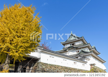Wakayama Castle tower on a clear day in autumn, Wakayama City, Wakayama Prefecture 121165192
