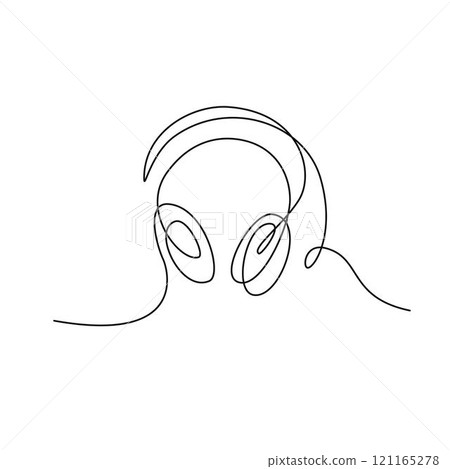 Headphones One Single Line Drawing 121165278