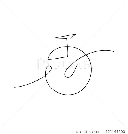 Stopwatch One Single Line Drawing Stopwatch One Single Line Drawing 121165300