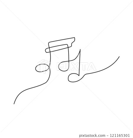 Music Note One Single Line Drawing 121165301