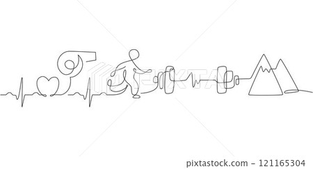 Running Man One Single Line Drawing 121165304