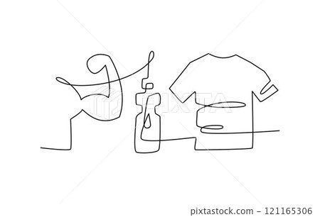 Sport Water Muscle One Single Line Drawing Sport Water Muscle One Single Line Drawing 121165306