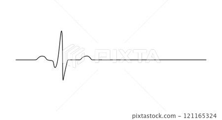 Heartbeat Pulse One Single Line Drawing Heartbeat Pulse One Single Line Drawing 121165324