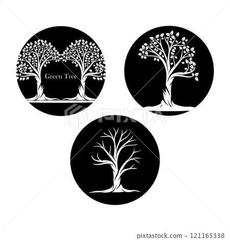 tree icon set, vectors illustration 121165338