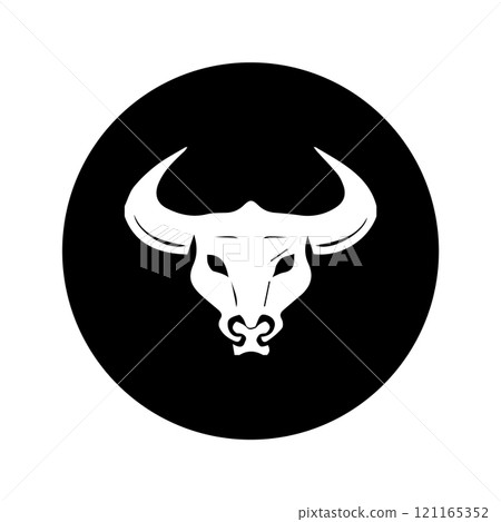 Strong bull icon isolated on white background. 121165352