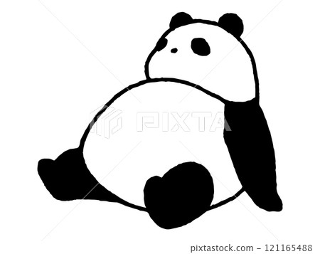 A belly-boosting panda - loosely drawn by hand 121165488