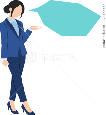 思考商業策略的女商人的插圖 121165552