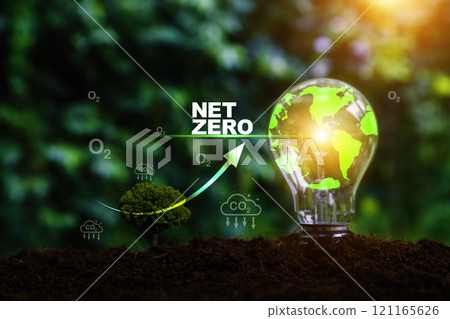 Carbon fixation fights nature. Carbon credit market and net zero exchange trading. carbon footprint to limit global warming and climate change. Renewable Sustainable. earth day ,friendly energy, 121165626
