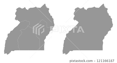 Uganda region map. Vector illustration. Uganda region map. Vector illustration. 121166187