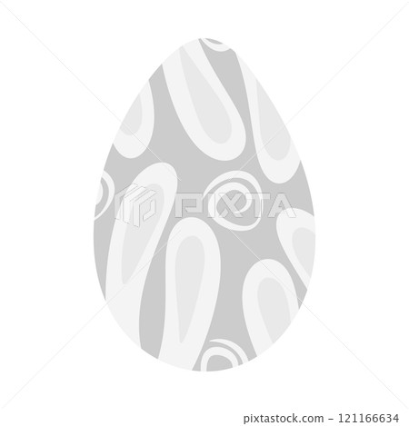 Easter egg patterned hand drawn ornament rabbit ears and abstract shape in grayscale. Easter element Easter egg patterned hand drawn ornament rabbit ears and abstract shape in grayscale. Easter element 121166634