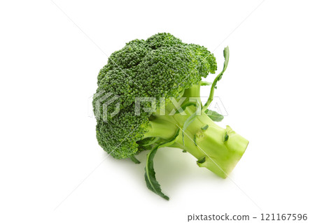 Fresh green broccoli isolated on white background 121167596