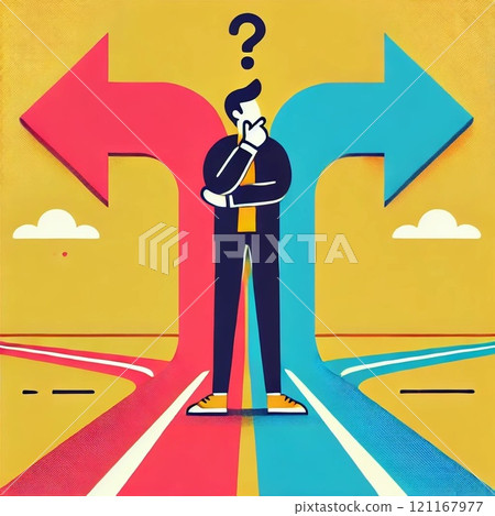 一個人混淆左右的插圖 121167977