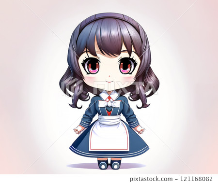 穿著女僕裝的女孩赤壁人物形像素材 穿著女僕裝的女孩赤壁人物形像素材 121168082