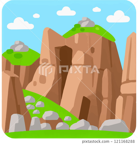 Mountain Peak Cliff Cloud Covered Peaks Serene Peaks 121168288