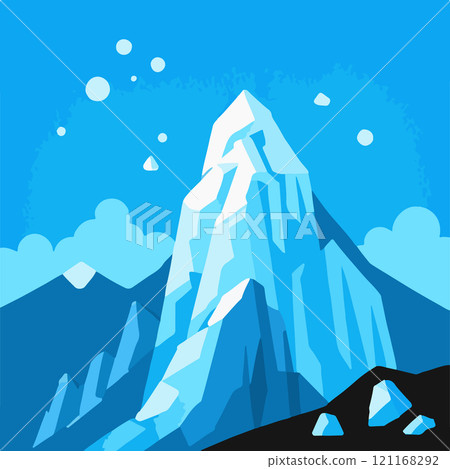 Gully Hilltop Cliff Snow Adventure 121168292