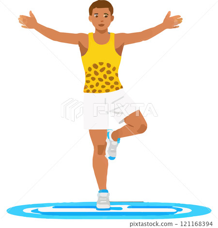 Quadrobics Fitness Exercise Controlled Limb Stride 121168394