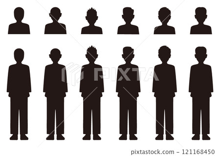 Male humanoid silhouette illustration set Male humanoid silhouette illustration set 121168450