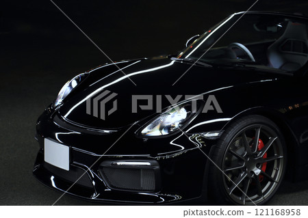 Shiny black sports car 121168958