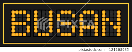 Orange color led banner in word busan on black background 121168985