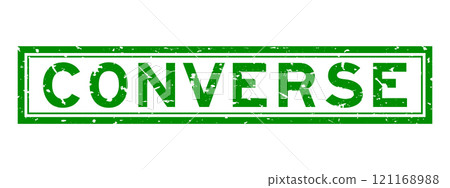 Grunge green converse word square rubber seal stamp on white background 121168988