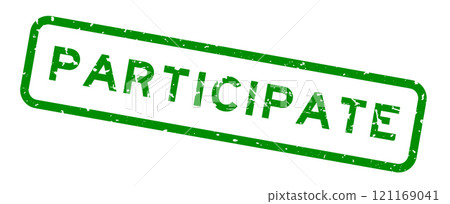 Grunge green participate word square rubber seal stamp on white background Grunge green participate word square rubber seal stamp on white background 121169041