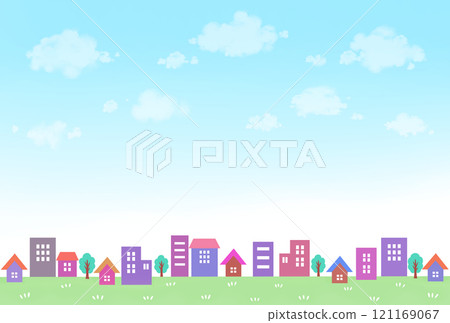 Cityscape, moving greeting card, new life Cityscape, moving greeting card, new life 121169067