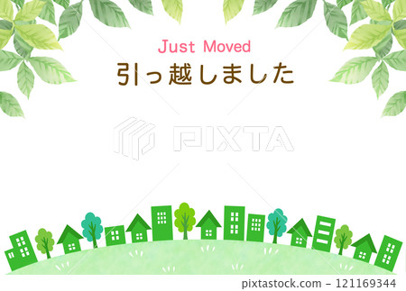 Moving greeting card postcard template Moving greeting card postcard template 121169344