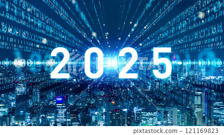 2025 New Year image Business New Year's card material Digital transformation 2025 New Year image Business New Year's card material Digital transformation 121169823