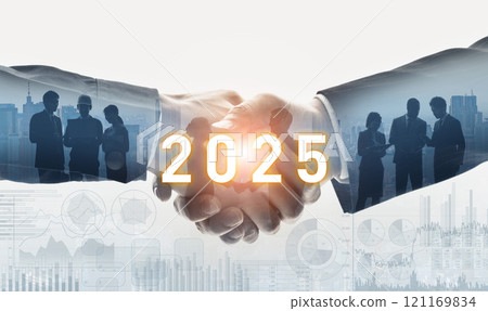 2025 image Business New Year's card material Business network 2025 image Business New Year's card material Business network 121169834