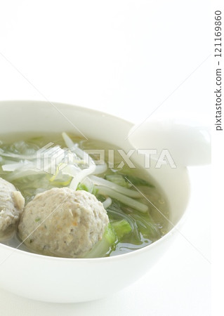 Lettuce and fishball soup Lettuce and fishball soup 121169860
