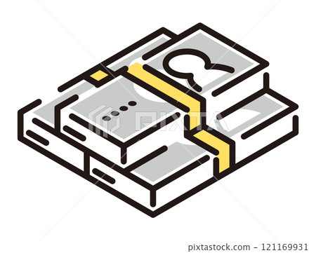 簡單的插圖堆積成疊的鈔票 121169931