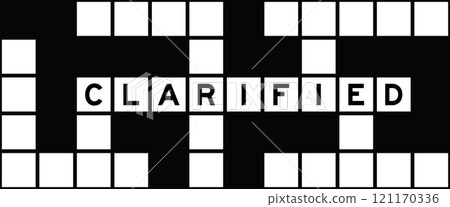 Alphabet letter in word clarified on crossword puzzle background 121170336