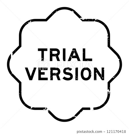 Grunge black trial version word rubber seal stamp on white background 121170418