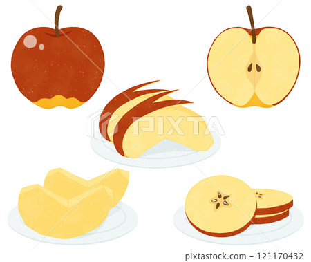 Red apple illustration set 1 121170432