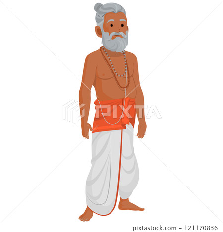 Hindu priest in traditional clothing 121170836
