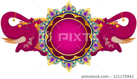festival celebration background., Festive Sale banner, Diwali festival poster, Diwali Sale banner, Diwali background design with Elephant Head 121170942