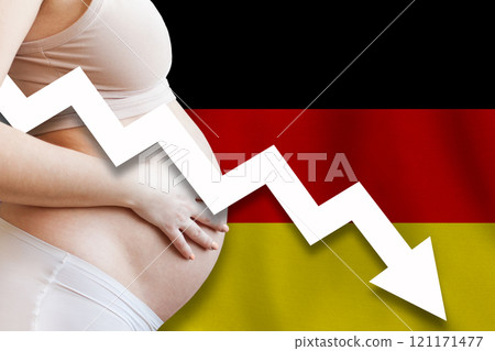 German Falling Birth Rates. Demographics and pregnancy in Germany concept.  121171477