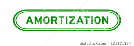 Grunge green amortization word rubber seal stamp on white background 121171594